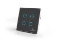 MCO Home - Interrupteur tactile Z-Wave+ 4 charges, noir (MH-S314B-5)