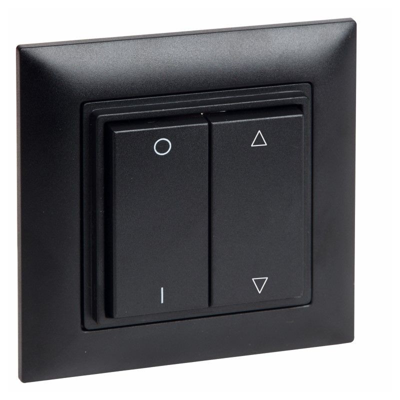 OMNIO - Wall mounted transmitter 4-channels WS-CH-102 (nero con iscrizione"0-1" e con la freccia su/giù) OMNIO - Wall mounted transmitter 4-channels WS-CH-102 (nero con iscrizione"0-1" e con la freccia su/giù)