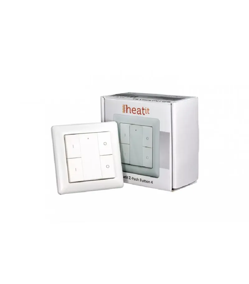 Thermofloor - Interrupteur 4 boutons Heatit Z-Push Button Z-Wave+, blanc