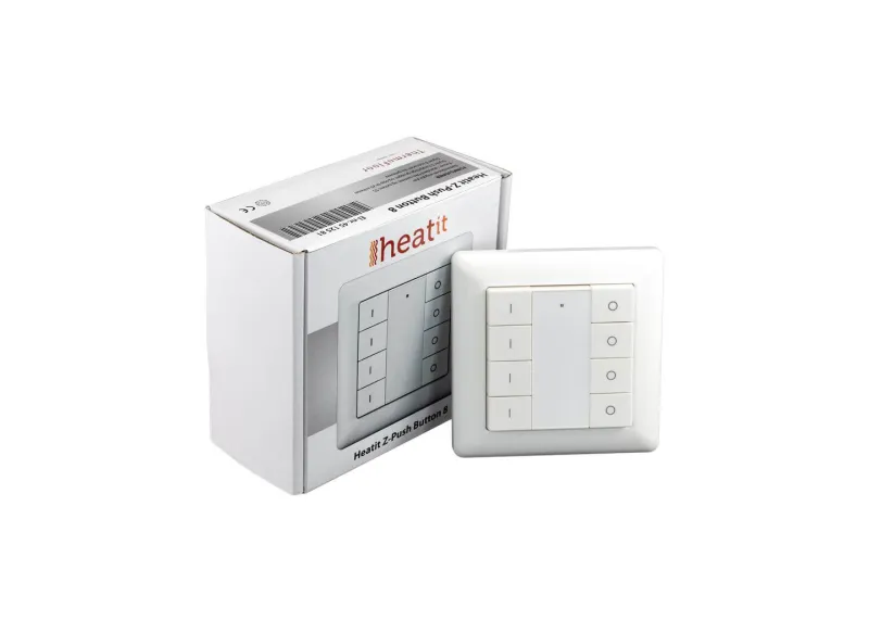 Thermofloor - Heatit Z-Push Button Z-Wave+ 8-button switch, white