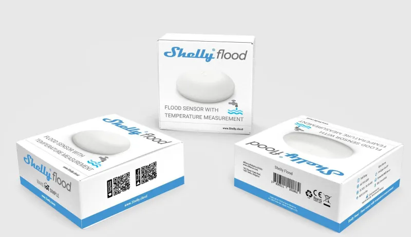 SHELLY - Sensore di allagamento Wi-fi con misurazione della temperatura (Shelly Flood)
