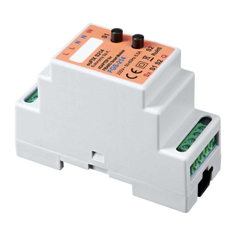 Eutonomy - Adapter euFIX DIN für Fibaro FGS-214 (mit Mikroschalter)