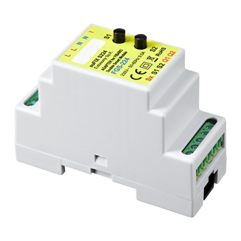 Eutonomy - Adapter euFIX DIN für Fibaro FGS-224 (mit Mikroschalter)
