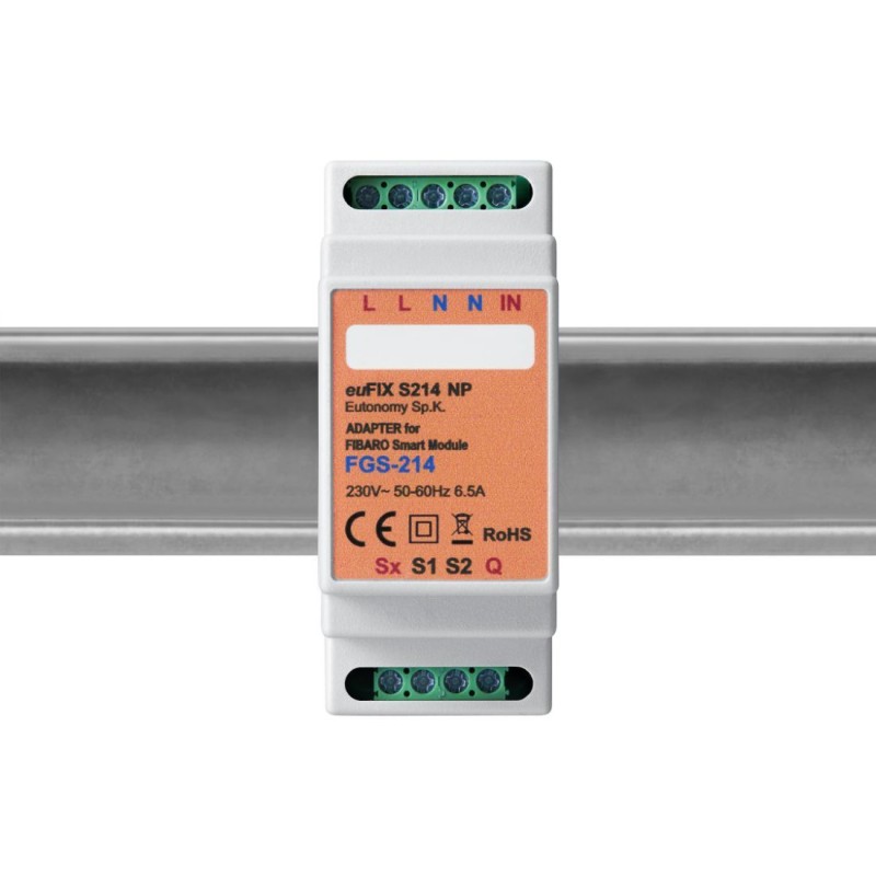 Eutonomy - Adapter euFIX DIN für Fibaro FGS-214 (ohne Mikroschalter)