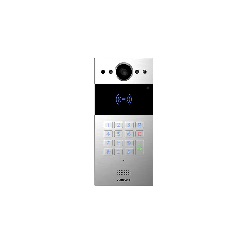 Akuvox - IP Video Türsprechenanlage R20K – 1 Klingel mit Lesegerät für RFID-Badges, NFC - Keypad Modul - In-Wall Edition