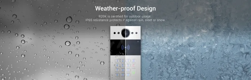 Akuvox - IP Video Türsprechenanlage R20K – 1 Klingel mit Lesegerät für RFID-Badges, NFC - Keypad Modul - In-Wall Edition