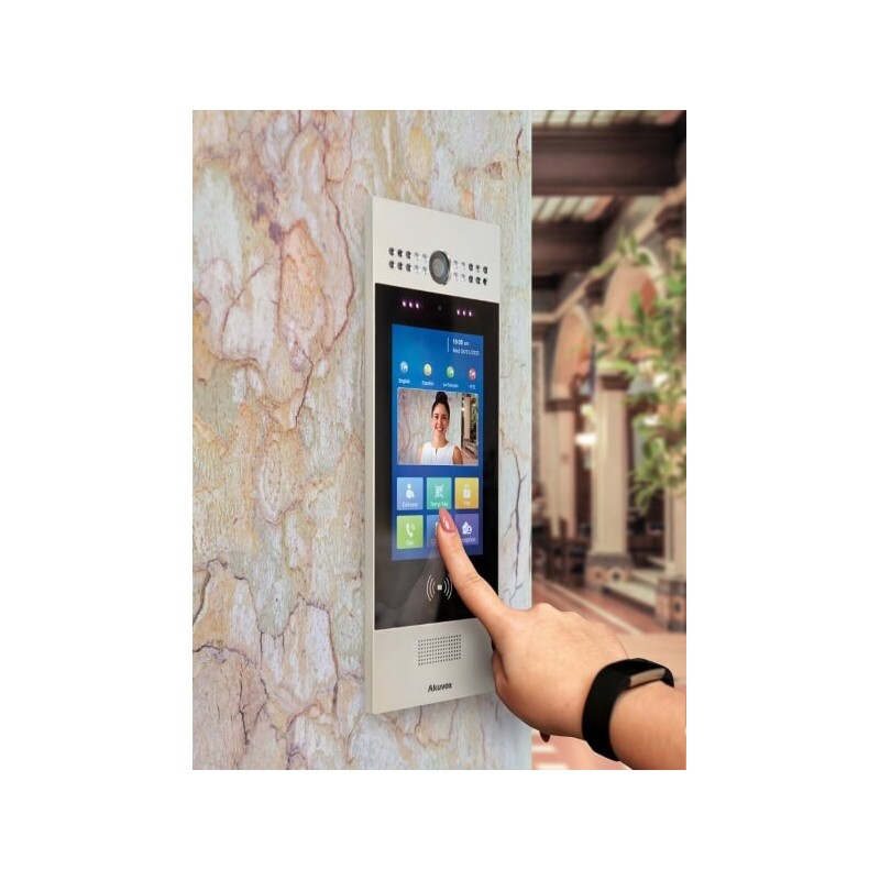 Akuvox - Multi-tenants SIP Touchscreen Intercom R29C with Dual Cameras, QR Code, Card Reader and secure Facial Recognition - Flu