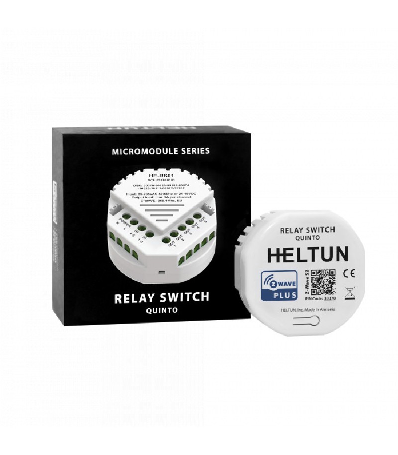 HELTUN - Module commutateur Quinto (5 canaux) Z-Wave+ 700 HELTUN - Module commutateur Quinto (5 canaux) Z-Wave+ 700