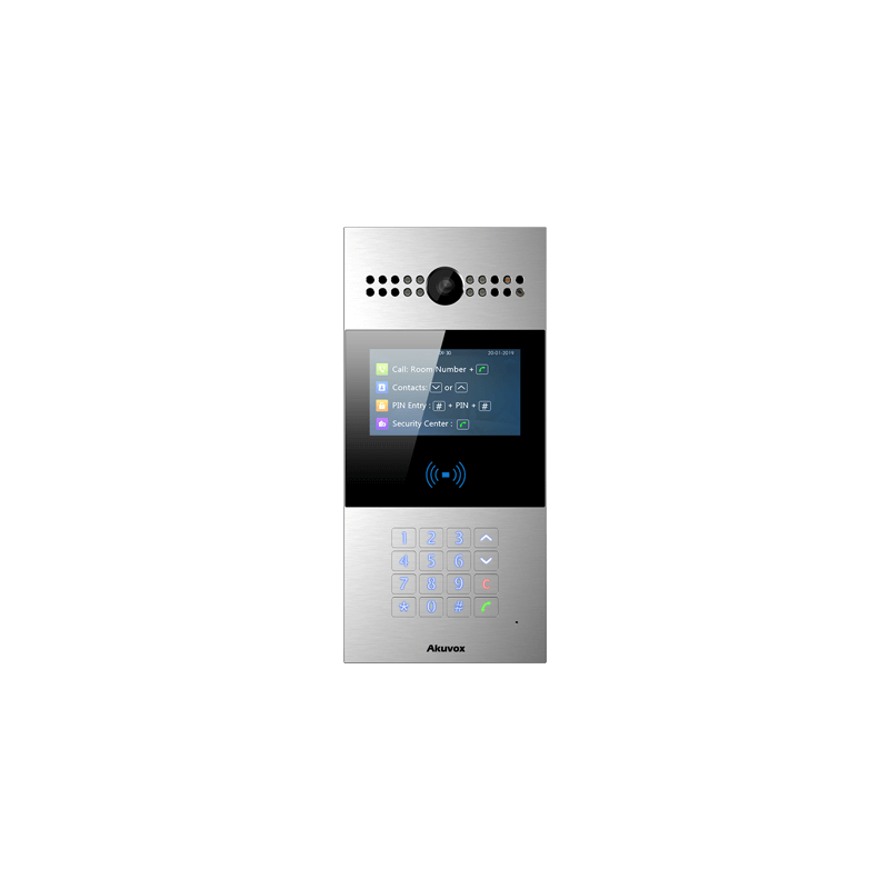 Akuvox - R29C Multi-Tenant IP Video Door Entry System with facial recognition, QR Code, BLE, 7" Touchscreen - Surface mount Edit