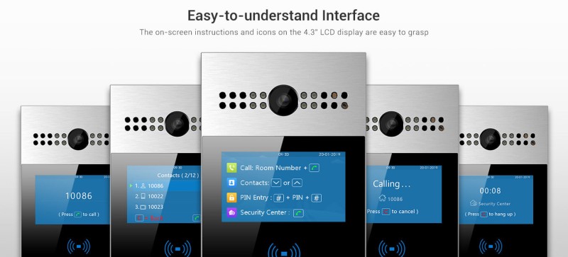 Akuvox - R29C Multi-Tenant IP Video Door Entry System with facial recognition, QR Code, BLE, 7" Touchscreen - Surface mount Edit