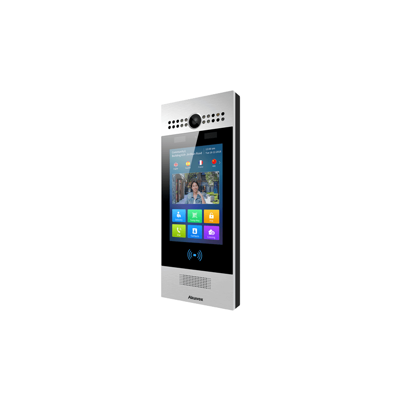 Akuvox - R29C Multi-Tenant-IP-Video-Türsprechanlage mit 4G LTE, Gesichtserkennung, QR-Code, BLE, 7"-Touchscreen.