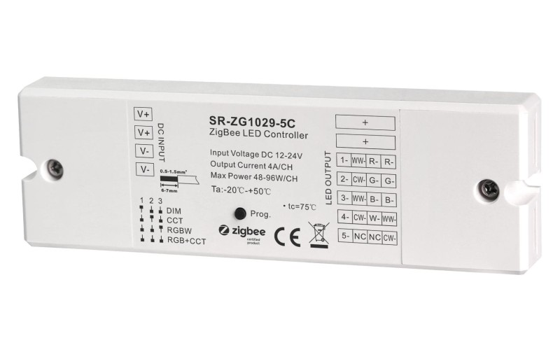 Sunricher - Contrôleur LED RGBW 4en1 Zigbee 3.0 Sunricher - Contrôleur LED RGBW 4en1 Zigbee 3.0