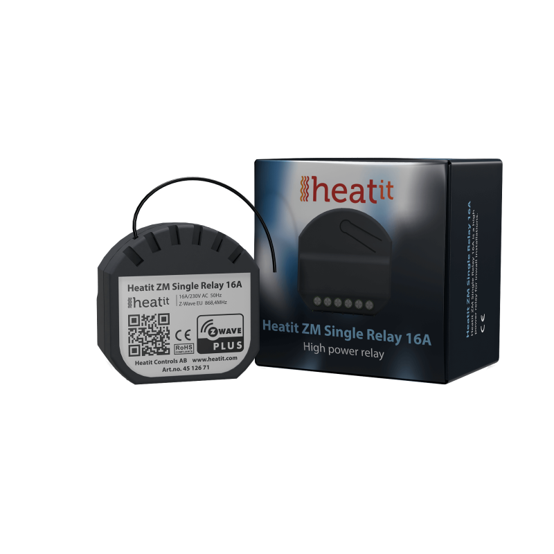 Heatit Controls - 16A Z-Wave+ 700 ZM Single Relay Switch Module Heatit Controls - 16A Z-Wave+ 700 ZM Single Relay Switch Module