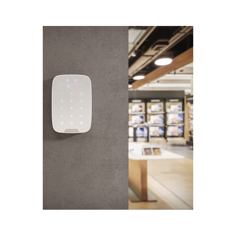 Ajax - Wireless touch keypad supporting encrypted contactless cards and key fobs (Ajax Keypad Plus)