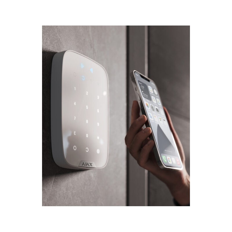 Ajax - Tastiera wireless e touch che supporta carte e portachiavi crittografati contactless (Ajax Keypad Plus)
