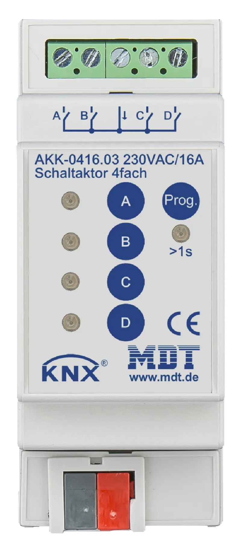 MDT - Schaltaktor 4-fach, 2SU MDRC, 230VAC, 16A