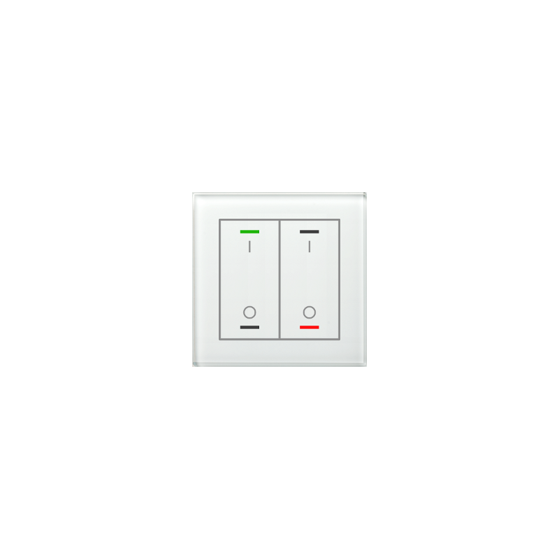 MDT - Bouton poussoir en verre II Lite, 2 plis, blanc, version NEUTRE MDT - Bouton poussoir en verre II Lite, 2 plis, blanc, version NEUTRE