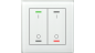 MDT - Bouton poussoir en verre II Lite, 2 plis, blanc, version NEUTRE MDT - Bouton poussoir en verre II Lite, 2 plis, blanc, version NEUTRE