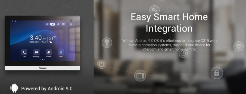 Akuvox - SIP indoor console with 7" touch screen, Wifi, Bluetooth, Android 9.0 (Akuvox X933W)