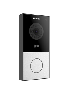 Akuvox - Videocitofono compatto IP E12W - 1 campanello con lettore di badge RFID e WiFi - montaggio superficiale