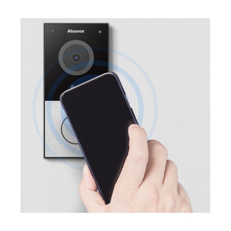 Akuvox - Videocitofono compatto IP E12W - 1 campanello con lettore di badge RFID e WiFi - montaggio superficiale