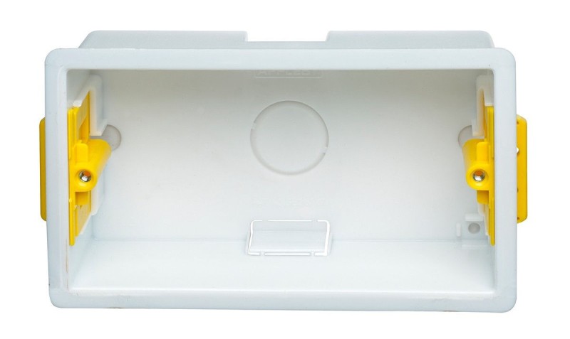 Appleby - Boîte d'encastrement double carrée 47mm blanche