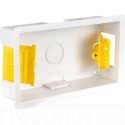 Appleby - Boîte d'encastrement double carrée 47mm blanche