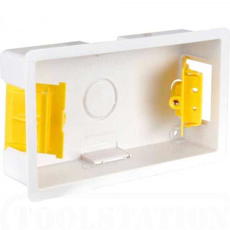 Appleby - Boîte d'encastrement double carrée 47mm blanche