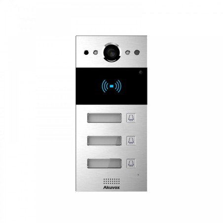 Akuvox - R20BX3 IP video door station - multi-user - 3 doorbells with RFID badge reader
