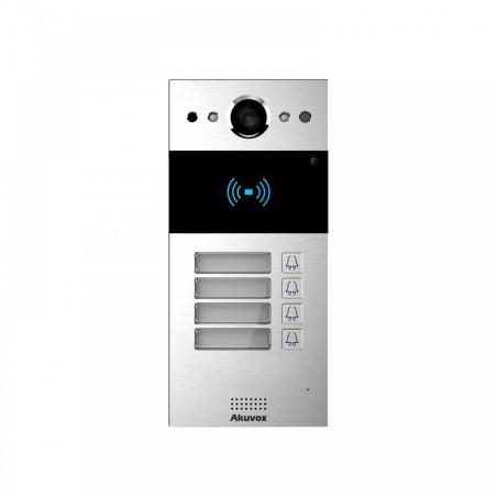 Akuvox - Videocitofono IP R20B4 - multiutente - 4 campanelli con lettore di badge RFID