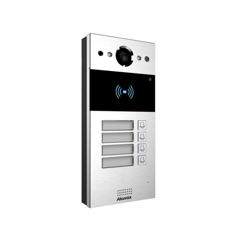 Akuvox - R20B4 IP video door station - multi-user - 4 doorbells with RFID badge reader