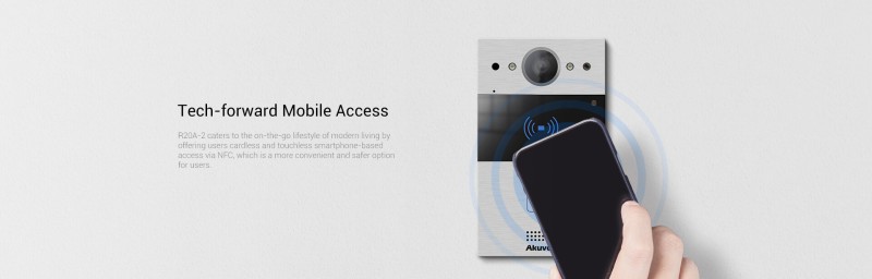 Akuvox - IP Video Türsprechenanlage R20A - 1 Klingel mit Lesegerät für RFID-Badges, NFC