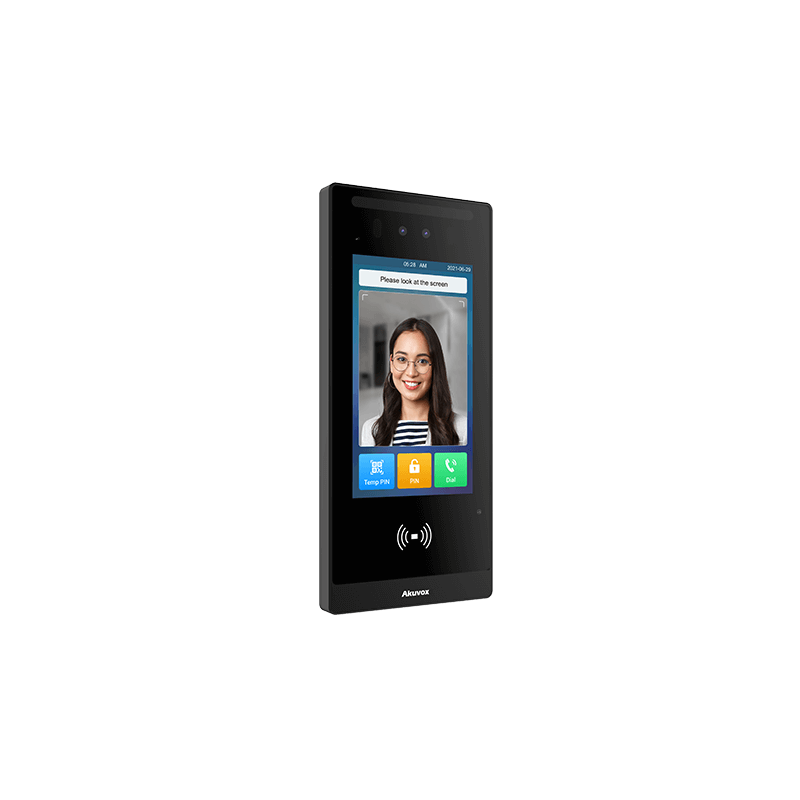 Akuvox - E18C Video-Türsprechanlage und Zutrittskontrolle mit Gesichtserkennung, Touchscreen, Bluetooth, RFID, QR-Code, 4G-kompa