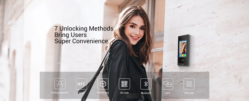 Akuvox - Video doorphone and access control E18C with facial recognition, touch screen, Bluetooth, RFID,QR Code, 4G compatible