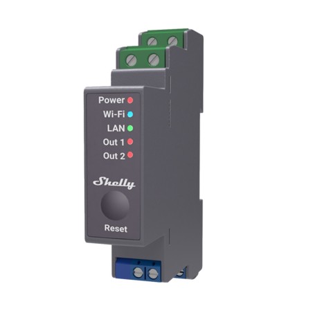 SHELLY - Module Rail DIN 2 canauxWi-fi (Shelly PRO 2)