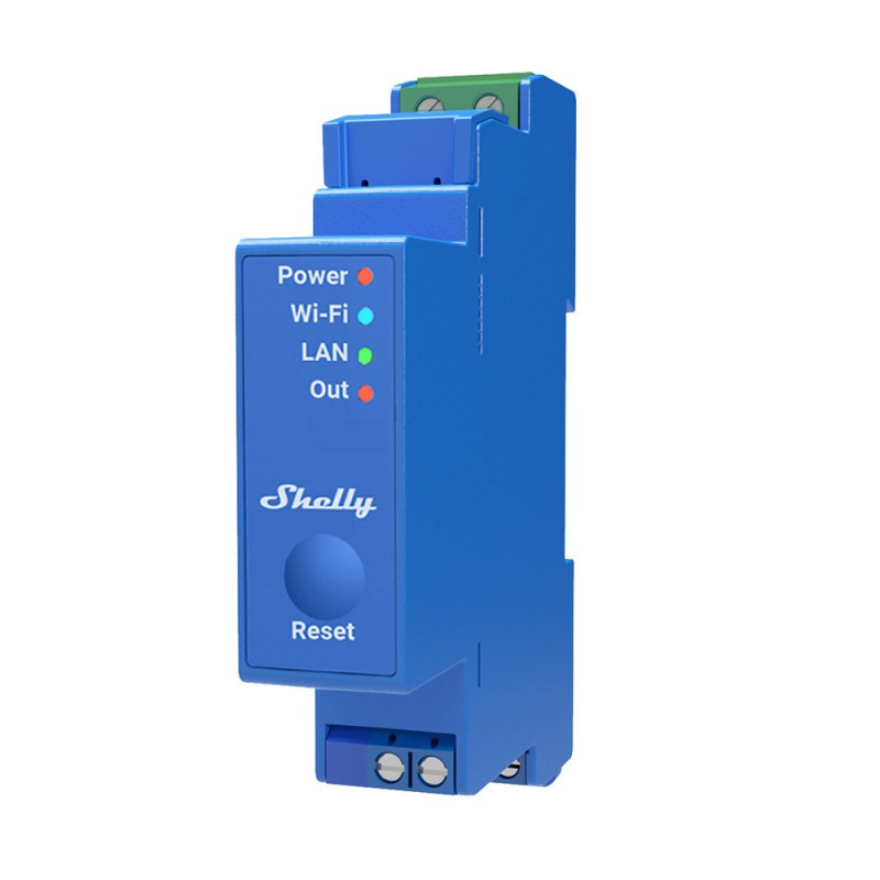 SHELLY - Modulo per guida DIN Wi-fi a 1 canale (Shelly PRO 1) SHELLY - Modulo per guida DIN Wi-fi a 1 canale (Shelly PRO 1)