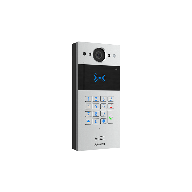 Akuvox - Compact SIP R20A-2 2 Wire Video Doorbell - 1 Doorbell with RFID Badge Reader and numeric keypad