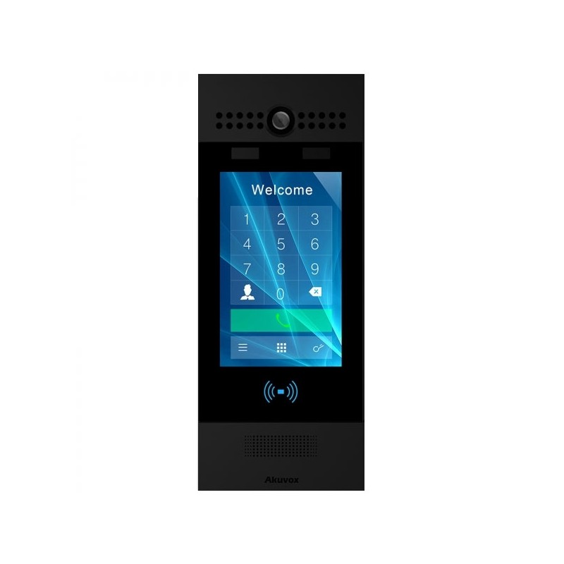 Akuvox - R29C Multi-Tenant-IP-Video-Türsprechanlage mit Gesichtserkennung, QR-Code, BLE, 7"-Touchscreen.