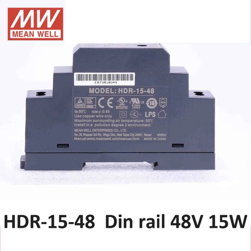 Mean Well - Netzteil 48v/0.32A DIN-Rail| HDR-15-48 Mean Well - Netzteil 48v/0.32A DIN-Rail| HDR-15-48