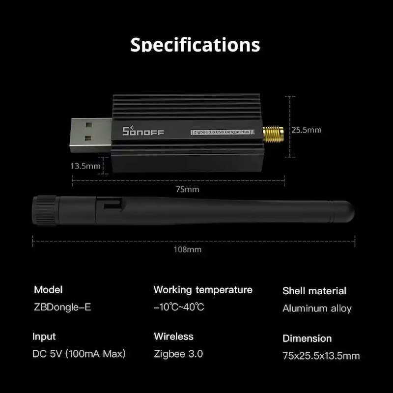 SONOFF - UBS Zigbee 3.0 key + external antenna