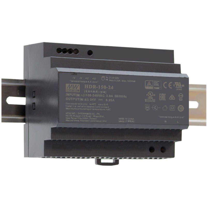 Mean Well - Netzteil 24V/6.25A DIN-Rail | HDR-150-24 Mean Well - Netzteil 24V/6.25A DIN-Rail | HDR-150-24