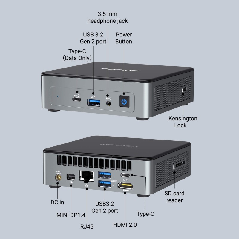 GEEKOM Mini Air 12 Intel Alder Lake N100 3.4Ghz, 16GB, 512GB SSD