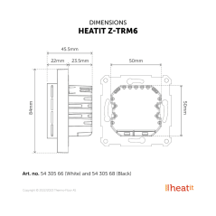 Heatit controls - Thermostat Z-Wave Heatit Z-TRM6 3600W 16A, noir