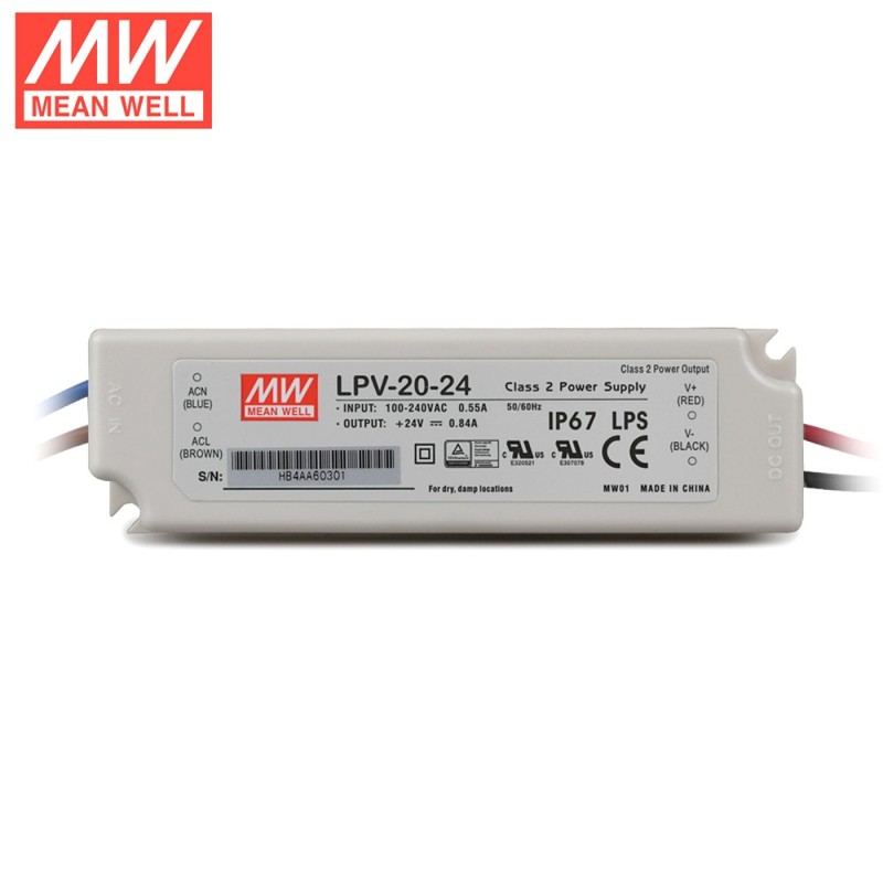 Mean Well - Netzteil 24V/0.84A| LPV-20-24 Mean Well - Netzteil 24V/0.84A| LPV-20-24