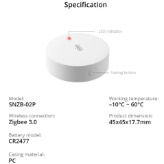 SONOFF - Capteur de température et d'humidité avec support ZigBee 3.0