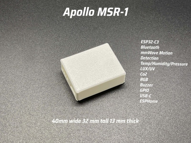 Apollo Automation - mmWave presence sensor and 7-in-1 multisensor MSR-01 Apollo Automation - mmWave presence sensor and 7-in-1 multisensor MSR-01
