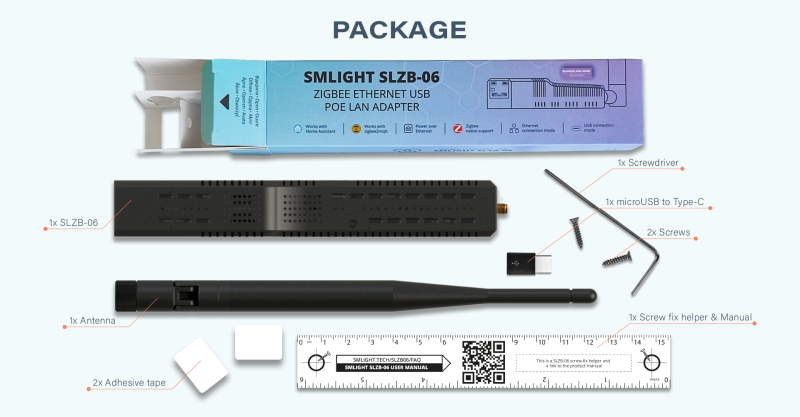 SMLIGHT - SLZB-06 Adaptateur Zigbee Ethernet PoE USB WiFi