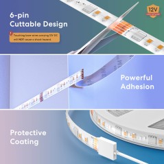 Meross - Bande LED WiFi intelligente avec RGBWW (5 mètres)