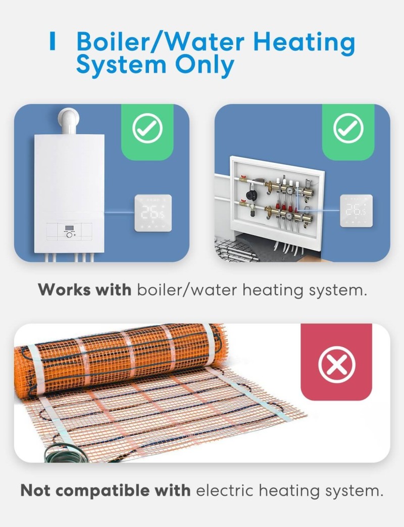 Meross - Smart Wi-Fi Thermostat for Boiler/Water Heating System
