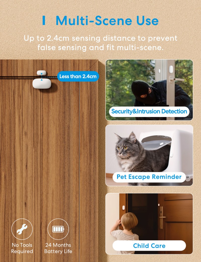 Meross - Smart Wi-Fi Door and Window Sensor, MS200HK